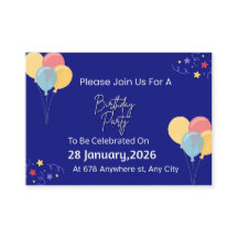 Invitación de cumpleaños de moda | Personalizada T