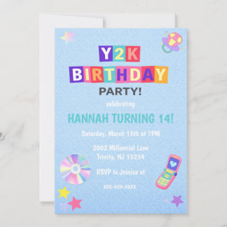 Invitación de cumpleaños de moda Y2K 2000's