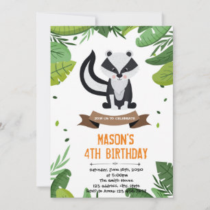 invitación de cumpleaños de mofeta