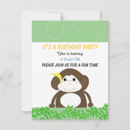 Invitación de cumpleaños de Mono Silly