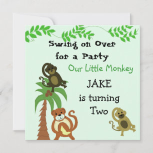 Invitación de cumpleaños de monos saltarines