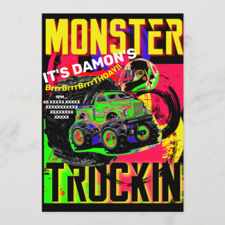 Invitación de cumpleaños de MONSTER TRUCK