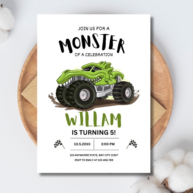 Invitación de cumpleaños de Monster Truck, Cumplea (Subido por el creador)