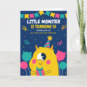 Invitación de cumpleaños de monstruo, cumpleaños d