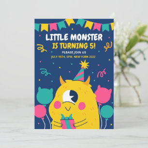Invitación de cumpleaños de monstruo, cumpleaños d