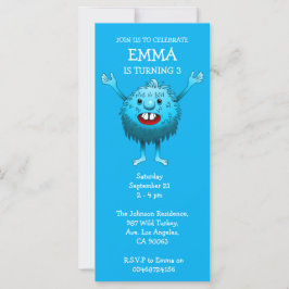 Invitación de cumpleaños de monstruo lindo y espon