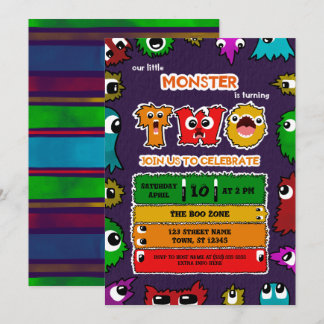 Invitación de cumpleaños de monstruos