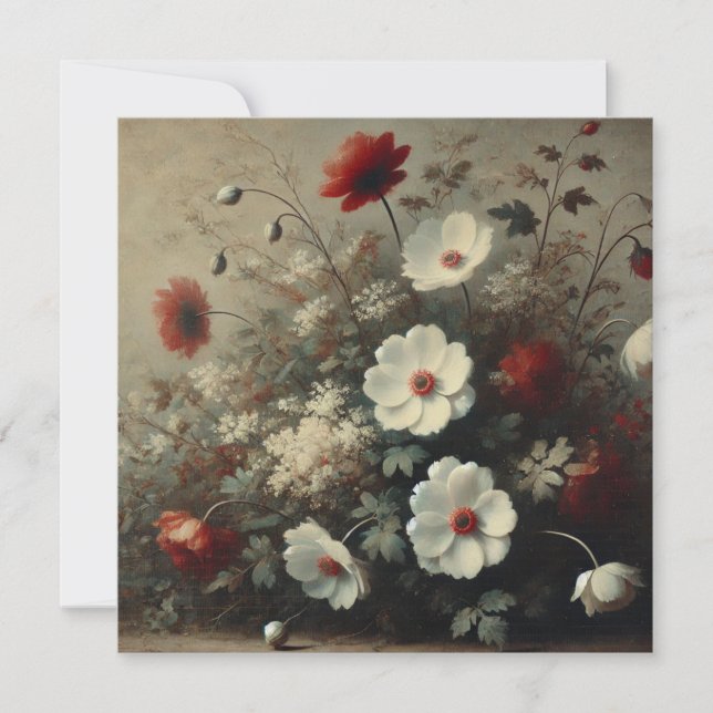 Invitación de cumpleaños de Moody Romantic Florals (Anverso)