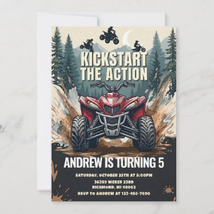 Invitación de cumpleaños de moto ATV personalizada