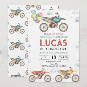 Invitación de cumpleaños de moto de cross