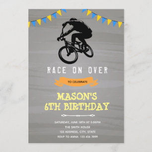 invitación de cumpleaños de moto de cross