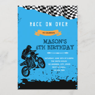 invitación de cumpleaños de moto de cross
