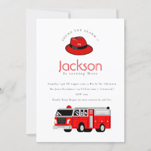 Invitación de cumpleaños de motor de camión de bom