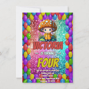 Invitación de cumpleaños de Mushroom Guardian para