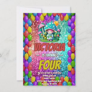 Invitación de cumpleaños de Mushroom Guardian para
