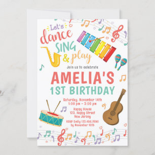 Invitación de cumpleaños de música. Cumpleaños de 