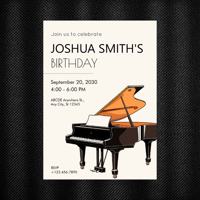 Invitación de cumpleaños de música Grand Piano (Subido por el creador)