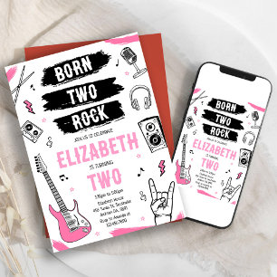 Invitación de cumpleaños de música punk de rock an