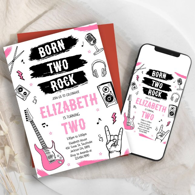 Invitación de cumpleaños de música punk de rock an (Subido por el creador)