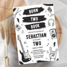 Invitación de cumpleaños de música punk rock Born 