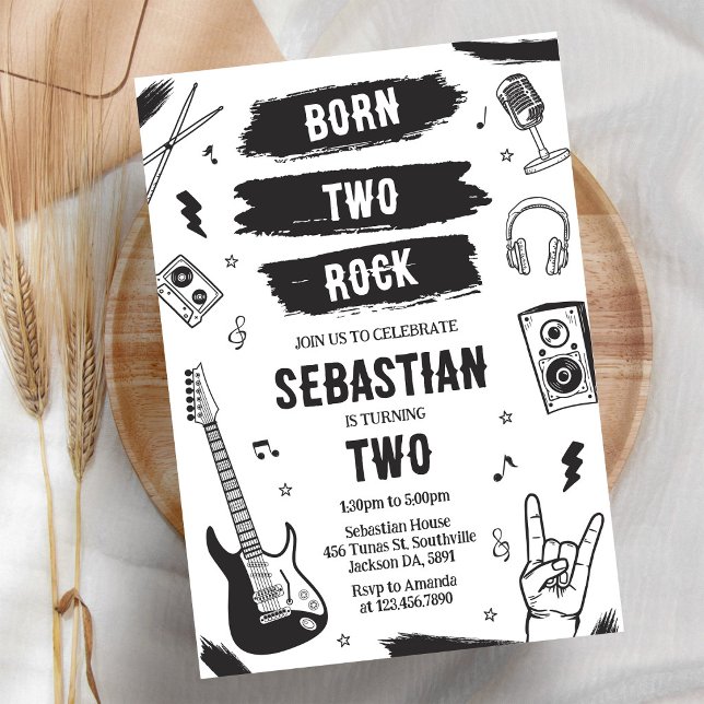 Invitación de cumpleaños de música punk rock Born  (Subido por el creador)