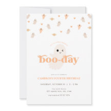 Invitación de cumpleaños de naranja Ghost Hallowee