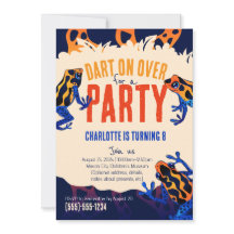 Invitación de cumpleaños de naranja Poison Dart Fr