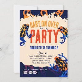 Invitación de cumpleaños de naranja Poison Dart Fr