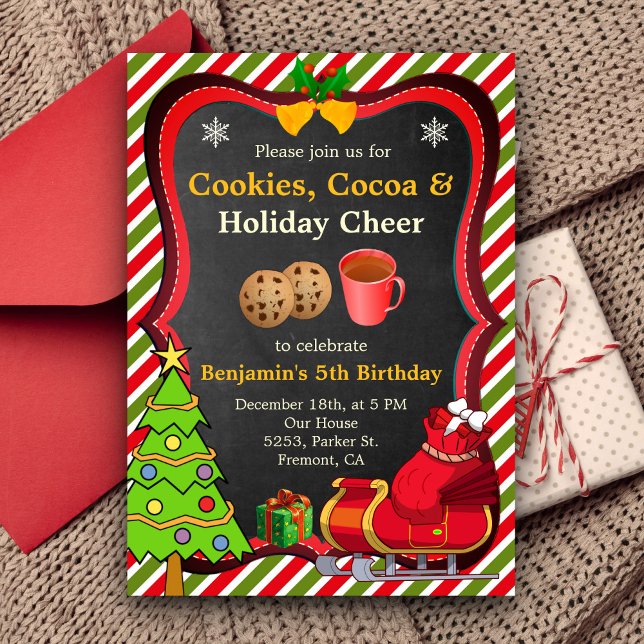 Invitación de cumpleaños de Navidad con galletas d (Subido por el creador)