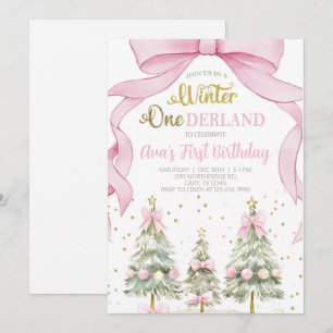 Invitación de cumpleaños de Navidad de niña Winter