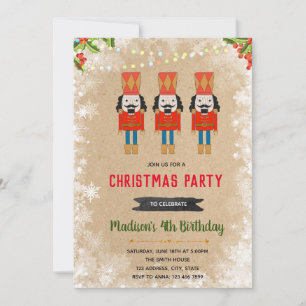 invitación de cumpleaños de Navidad del Cascanuece
