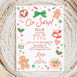 Invitación de cumpleaños de Navidad Girl Oh Snap