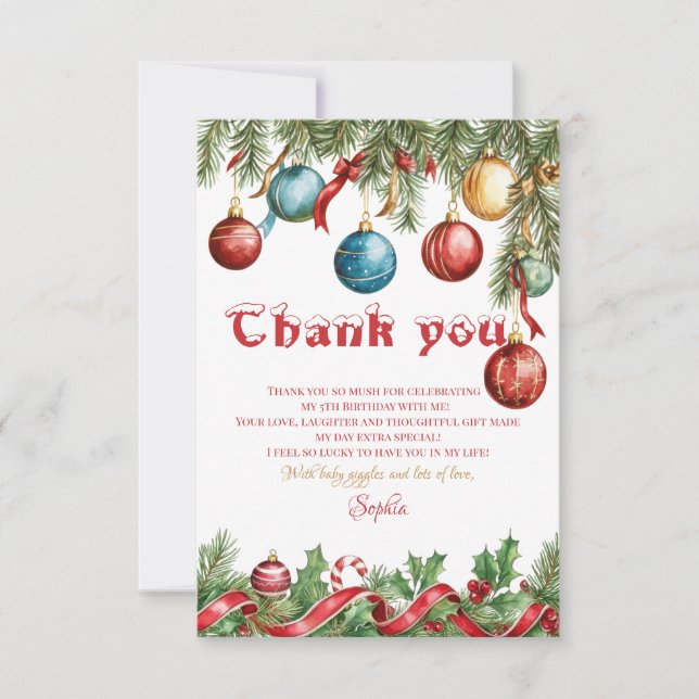 Invitación de cumpleaños de Navidad Oh Qué Diversi (Anverso)