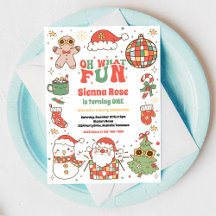 Invitación de cumpleaños de Navidad Oh Qué Diversi