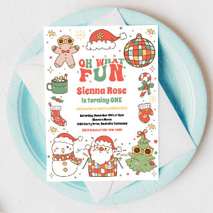 Invitación de cumpleaños de Navidad Oh Qué Diversi