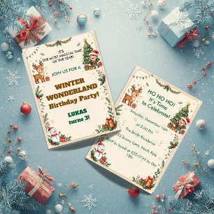 Invitación de cumpleaños de Navidad para niños Win