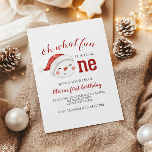 Invitación de cumpleaños de navidades Snowman