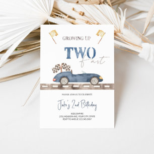 Invitación de cumpleaños de Navy Blue DOS Fast Rac