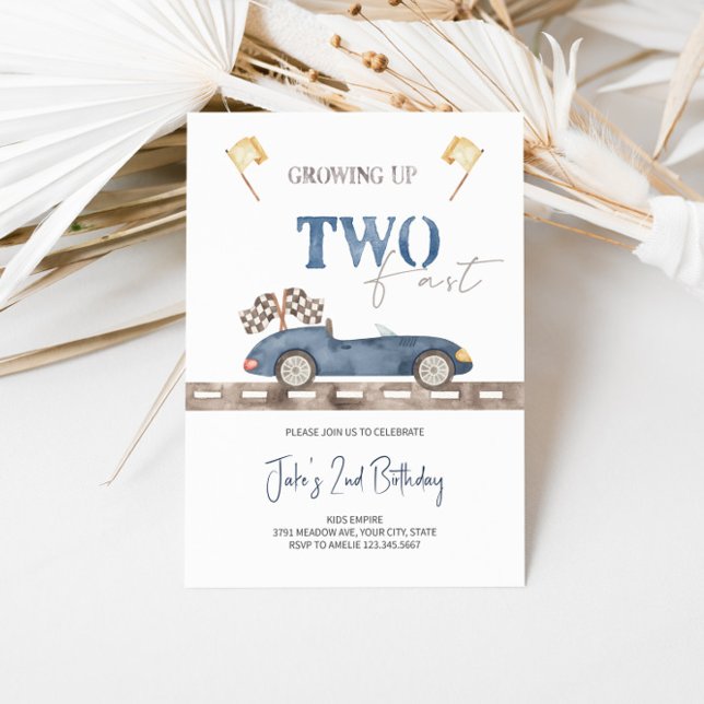 Invitación de cumpleaños de Navy Blue DOS Fast Rac (Subido por el creador)