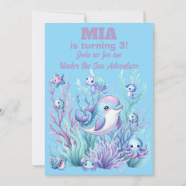 Invitación de cumpleaños de niña Bajo el Mar -Edit