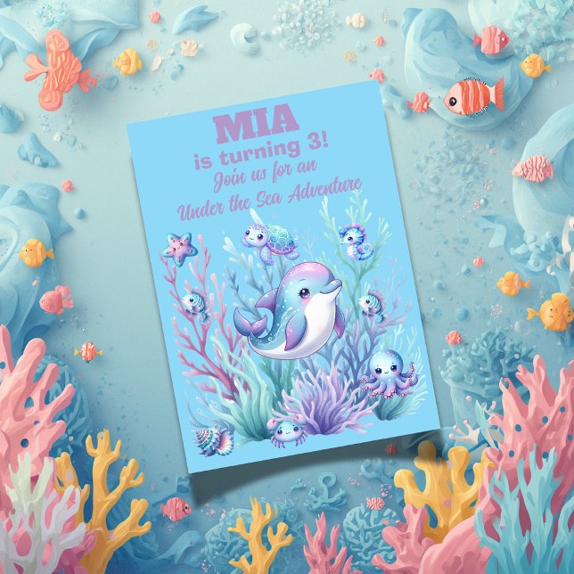 Invitación de cumpleaños de niña Bajo el Mar -Edit (Subido por el creador)