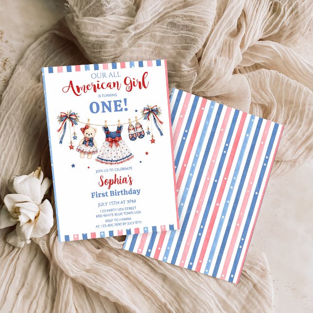 Invitación de cumpleaños de niña con ropa roja, bl (Subido por el creador)