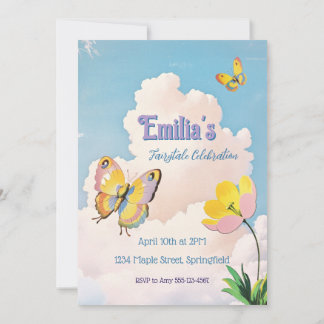 Invitación de cumpleaños de niña de cuento de hada