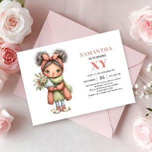 Invitación de cumpleaños de niña de hadas con rubo