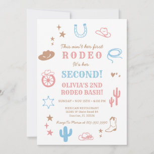 Invitación de cumpleaños de niña de segundo rodeo 