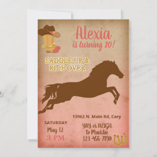 Invitación de cumpleaños de niña de vaca, chica de