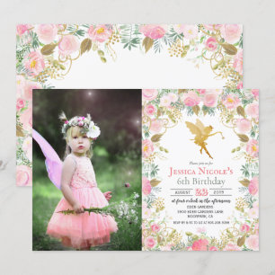 INVITACIÓN DE CUMPLEAÑOS DE NIÑA FLORAL DE CUALQUI