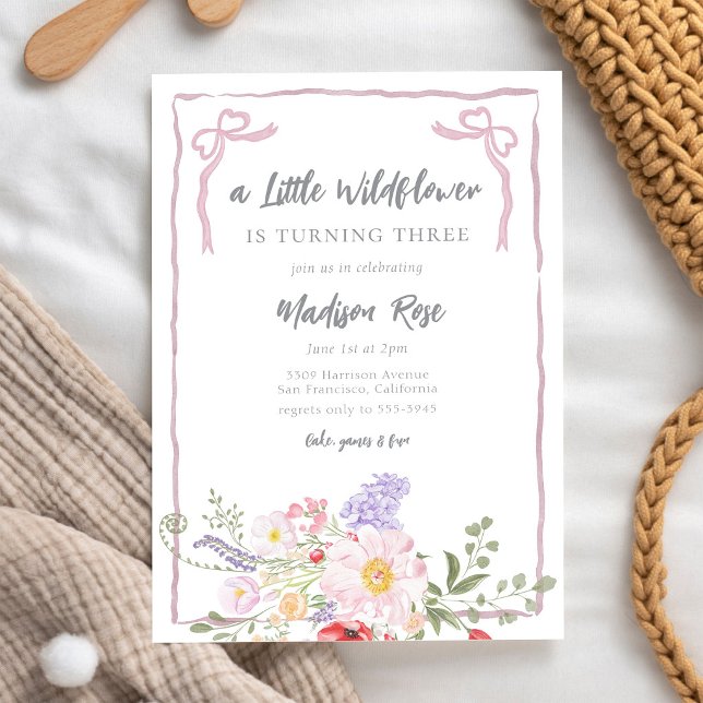 Invitación de cumpleaños de niña florecilla silves (Subido por el creador)