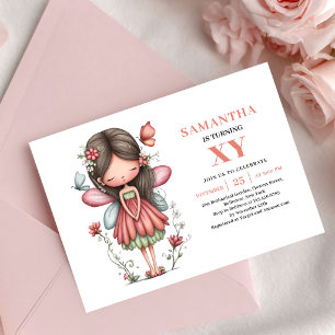 Invitación de Cumpleaños de Niña Hada Bonita con F