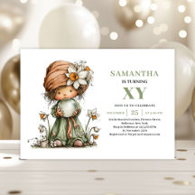 Invitación de Cumpleaños de Niña Hada Caprichosa c